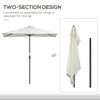 8ft Half Umbrella Outdoor Balcony Parasol Patio Garden Outdoor Window Sun Shade w/ 5 Ribs Beige