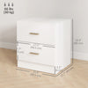 Bedside Table with 2 Drawers, Modern Nightstand for Bedroom, Black