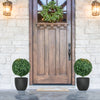 Artificial Boxwood Trees w/ Ground Stake, Set of 2 Ball Shaped Topiary Trees for Home Office & Living Room, UV Resistant