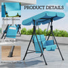 1-Seat Outdoor Porch Swing Patio Swing with Adjustable Canopy, Removable Seat and Back Cushion for Garden, Poolside