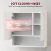 Medicine Cabinet, Wall Mounted Bathroom Mirror Cabinet with Mirrored Door, Adjustable Shelf and Soft Close Mechanism