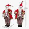 Life Size Singing and Dancing Santa Claus, Standing Animated Santa Claus with Posable Arms, Lantern, Sound Activated
