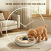 Automatic Cat Feeder for Dry Wet Food Timed Cat Dog Food Dispenser with 6 Trays 1 Ice Pack Battery Powered Light Brown