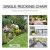 Wooden White Porch Rocking Chair Patio Rocking Single Leisure Reclining Seat Armchair