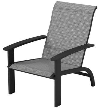 Outdoor Adirondack Chair Muskoka Chair with Aluminum Frame, Mesh Seat, High Back for Garden, Deck, Dark Grey