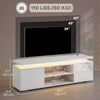 TV Stand for TVs up to 60 Inch, Modern Entertainment Center with LED Lights and Power Outlets, High Gloss White