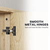 Wall Mount Medicine Cabinet with Mirror, Bathroom Cabinet Storage Organizer with 2 Doors, Cupboards and Shelves, Natural