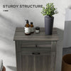 Kitchen Tilt Out Trash Bin Cabinet, Free Standing Recycling Cabinet, Trash Can Holder with Drawer, Charcoal Grey
