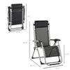 Reclining Zero Gravity Chair with Adjustable Backrest, Folding Garden Sun Lounger, Outdoor Recliner with Removable Cushion and Headrest, Dark Grey