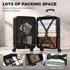 24-Inch Checked Luggage, Hardside Suitcase with Cup Holder, Corner Protection, Double Spinner Wheels, TSA Lock, Black