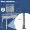 6-Level Adjustable Bath and Shower Transfer Bench Aluminum Chair with Non-Slip Feet, Armrest & Backrest Grey