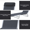 Outdoor Lounge Chair, Portable Adjustable Reclining Seat Folding Chaise Lounge Patio Camping Beach Tanning Chair Bed with Pillow, Black