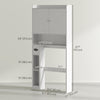 Farmhouse Over the Toilet Cabinet with Barn Doors, Over the Toilet Storage Cabinet with Adjustable Shelf, White