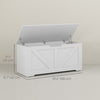 39.4 Inches Storage Chest, Storage Trunk with 2 Safety Hinges for Living Room, White Wood Grain