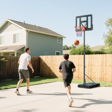 Soozier Basketball Hoop Outdoor, 4.6-10ft Portable Basketball Goal with Wheels and 43