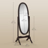 Floor Standing Mirror Full Length Mirror with Adjustable Angle Oval Frame for Dressing Room Bedroom Living Room Coffee