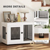 Pet Crate End Table with Water-resistant Cushion or Large Medium Dogs, White
