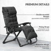 Folding Garden Chair, Reclining Zero Gravity Chair, Sun Lounger with Cushion and Headrest, Black