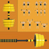 Soozier Dumbbell & Barbell Adjustable Set 55lbs Plate Bar Clamp Rod for Strength Training, Full Body Workout, Muscle Building Home Gym Sports Area Exercise Ergonomic