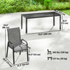 Outdoor Dining Sets for 8 with Stackable Chairs, Patio Dining Set with Glass Top Table for Garden, Patio, Backyard