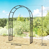 7.3ft Steel Garden Arch Trellis, Garden Arbor Trellis for Climbing Plants Roses Wisteria Vines, Flower Arch Wedding Arch Stand for Bridal Party Ceremony Decoration, Black