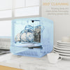 Portable Dishwasher, Counter Dishwasher with 4 Place Settings, 5 Washing Programs, Air-Dry Function, 6L Water Tank, White