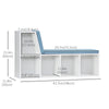 Multi-Purpose Bookshelf with 5 Cubes, 5-Cubby Bookcase with Cushioned Reading Nook and Storage Shelves, Blue