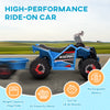 6V Kids ATV Quad, Battery Powered Electric Vehicle for Kids with Back Trailer, Wear-resistant Wheels, for Boys and Girls - Blue