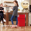 3.2 Cu Ft Compact Refrigerator, Mini Fridge with Freezer, Adjustable Shelves and Reversible Doors for Bedroom, Red