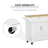 Modern Kitchen Island, Utility Kitchen Serving Cart with 2 Storage Drawers & Cabinets for Dining Room, White