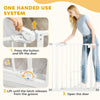 Pet Gate Extra Wide Press-Mounted with Cat Door, Auto Closing Pet Gate for Stair, Hallway, 29-32 Inch, White