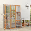 Wooden Catio Outdoor Cat Enclosure with 6 Jumping Platforms, Scratching Post, 2 Ramps, Waterproof Roof, Orange