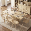Folding Dining Table Extendable Kitchen Table Storage Cabinet Adjustable Shelf 6-8 People Natural