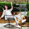 Outdoor Swivel Dining Chairs Set of 2, High Back Swivel Chairs with All Weather Mesh for Deck, Backyard, Poolside