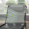 Folding Lounge Chair, Adjustable Chaise Lounge with Headrest, Reclining Lounger Cot for Camping, Hiking, Light Grey