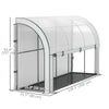 Walk-in Lean-to Greenhouse, Outdoor Gardening Green House with Zipper Roll-up Doors and Window, 10' x 3' x 5', White