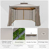 10' x 10' Steel Outdoor Patio Gazebo Canopy with Removable Mesh Curtains, Display Shelves, & Steel Frame