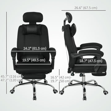 Ergonomic Executive High Back Office Chair with Footrest,Lumbar Support,Grey