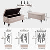 Storage Ottoman, Linen Fabric End of Bed Bench with Soft Close Lid, Button Tufted Storage Bench for Living Room, Entryway or Bedroom, 42