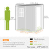 4x5 Lean to Garden Shed with Window Lockable for Garden Tool Storage
