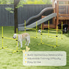 Set of 4 Dog Agility Training Equipment Adjustable Jump Bar Pet Exercise Kit with Carrying Bag (Yellow)
