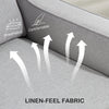 Loveseat Sofa, Modern Couch with Pocket Spring, Linen Upholstered, Thick Padded