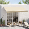 10x8ft Patio Awning Manual Retractable Sun Shade Aluminum Frame