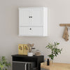Bathroom Wall Cabinet, Farmhouse Medicine Cabinet with Adjustable Shelves and Flip-Down Door, Over The Toilet, White