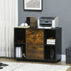 Lateral Filing Cabinet with Wheels and Lockable Drawer, File Cabinet, Mobile Printer Stand with Open Shelves for Letter and A4 Size Documents for Home Office, Rustic Brown