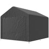 6.6' x 7.8' Portable Shed, Waterproof Bike Tent with Roll-up Zipper Door and Reinforced Galvanised Steel Frame, Black