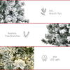 7.5ft Christmas Tree Artificial Snow Flocked Christmas Tree with Warm White LED Light, Holiday Home Xmas Decoration, Green White