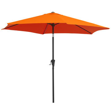 8.5' Round Aluminum Patio Umbrella Garden Parasol Market Sunshade Tilt Canopy w/ 6 Ribs, Crank Handle, Blue