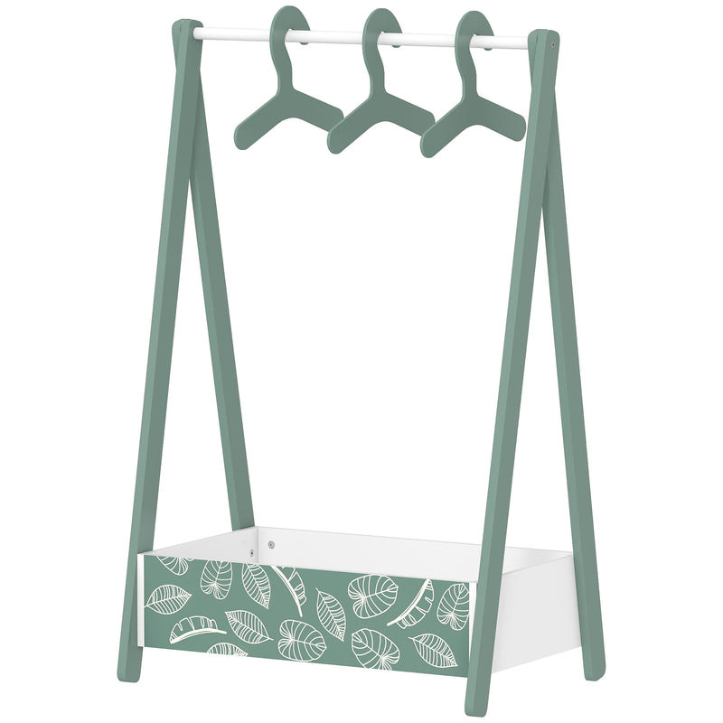 Qaba Kids Clothing Rack with Storage Shelf, Hangers, for Nursery Room, Living Room, Playroom, Pink