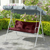 4-Piece Back and Seat Cushion Pillows Replacement and Pillows, Patio Chair Cushions Set with Ties, Wine Red